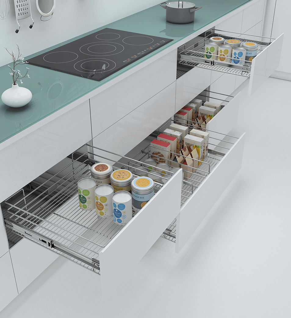 Drawer Basket Wire Base 200 - Everyday Kitchen Storage Accessories