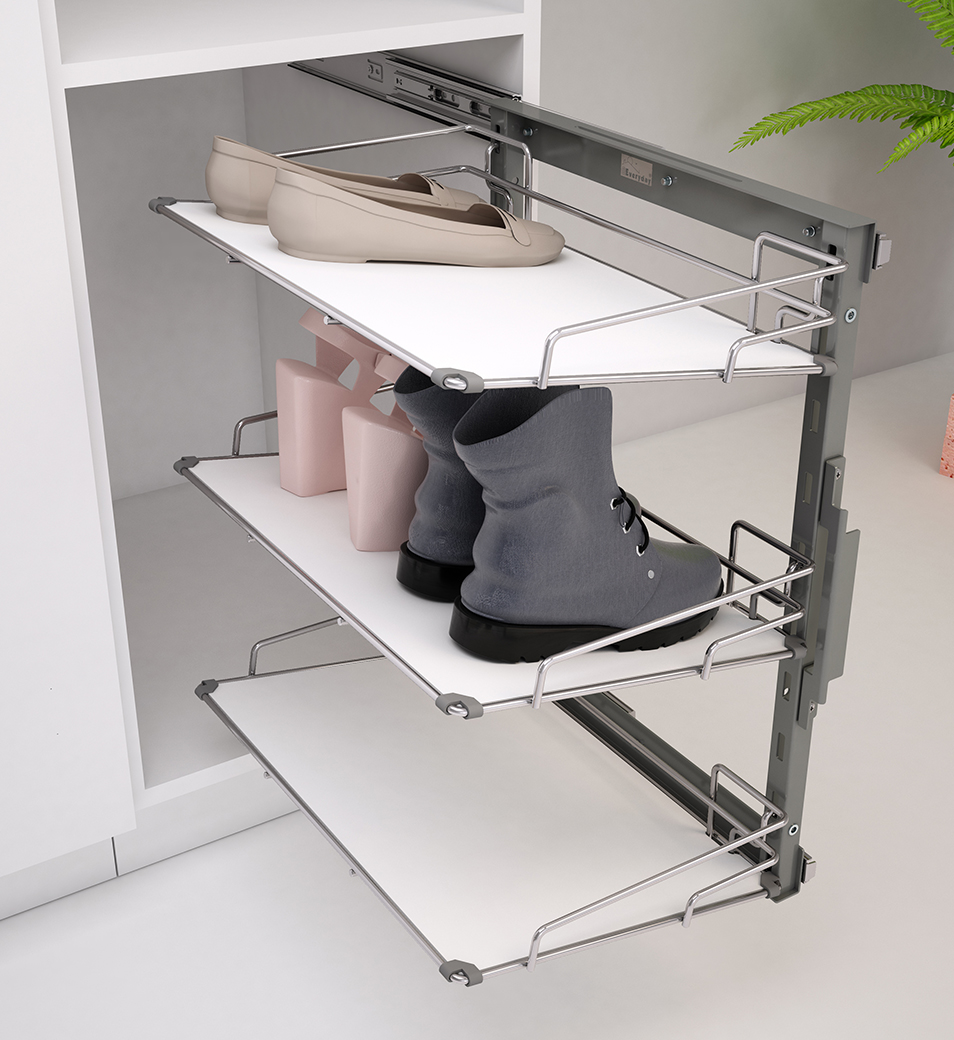 Frame Shoe Rack Pull Out Solid Base