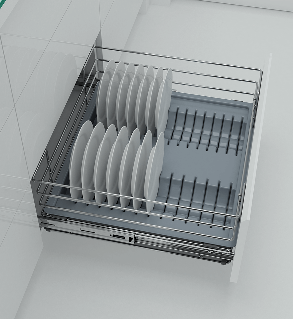 PVC Cutlery Plate Organizer for Drawer Basket and Tandem Drawer